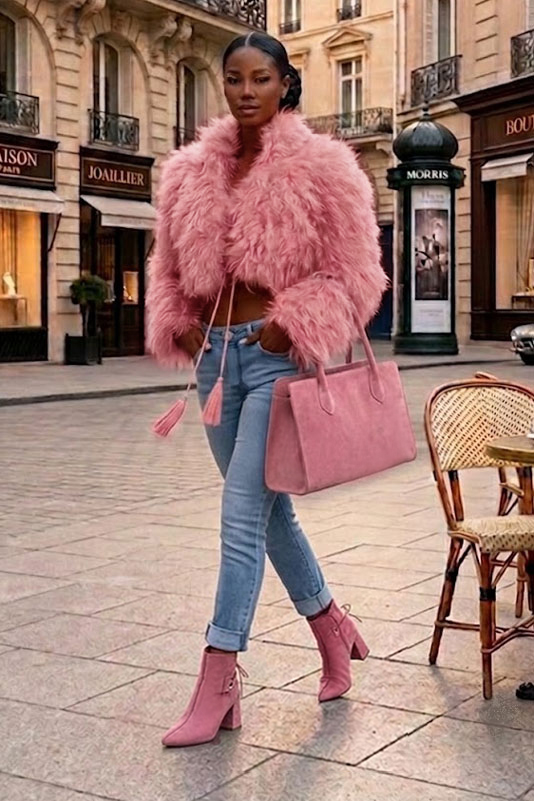 Women's blush pink back lace-up ankle boots with pointed toe and high slim heel - Top view